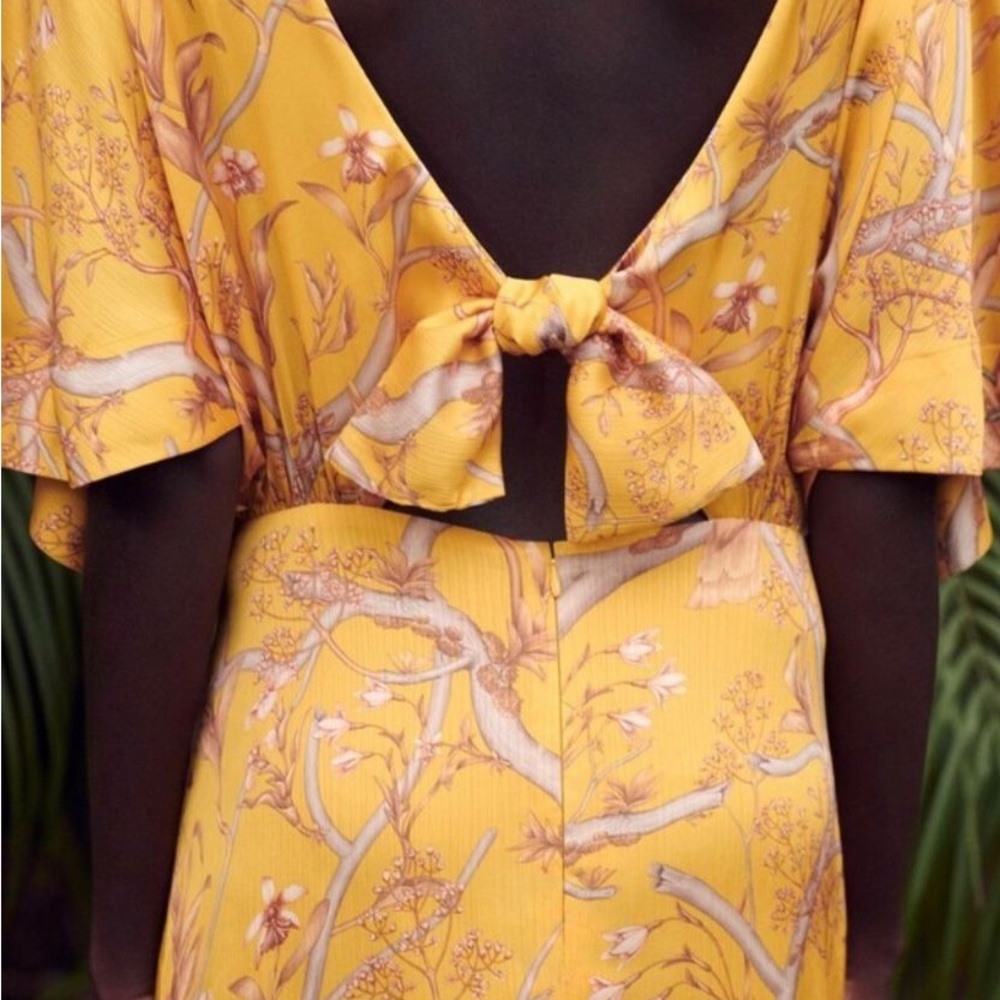 H&M Yellow Floral Midi Dress